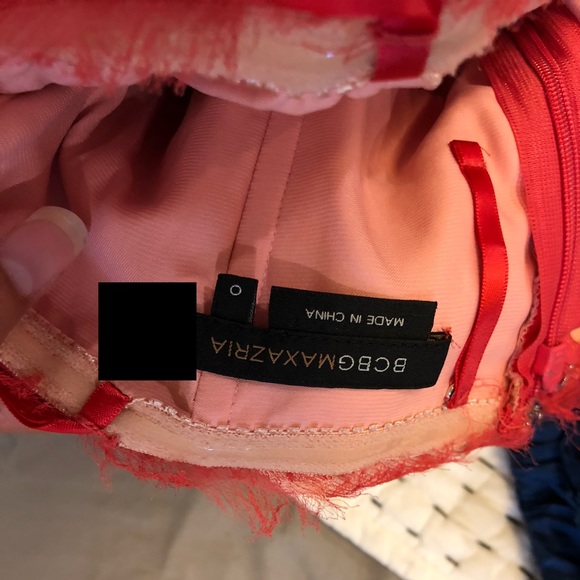 BCBG strapless red chiffon empire waist dress 0 - Picture 6 of 6